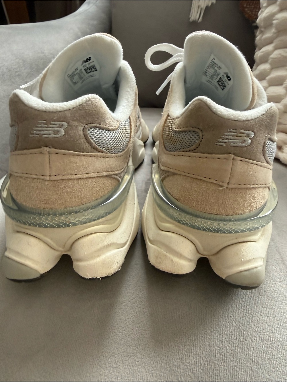 New Balance White and Beige Athletic Sneaker Interior - Picture 2 of 4